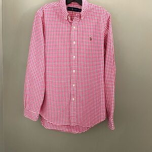 Ralph Lauren Pink Gingham Oxford Button Down Shirt